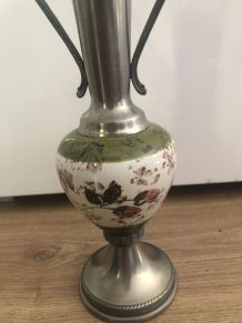 Vase étain et porcelaine 