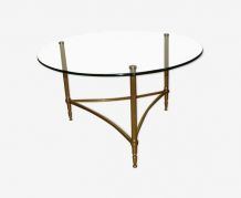table basse  verre et laiton années 60