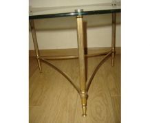 table basse  verre et laiton années 60