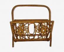 porte-revue rotin vintage