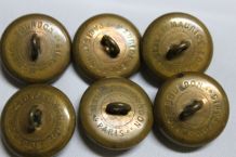 lot de 6 boutons ancien 20 mm M. Bourdon uniforme marin 