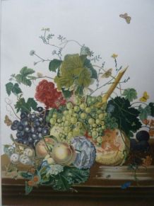 Lithographie "bouquet de fruits" Antoine Chazal chez Mourlot