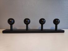 porte-manteaux vintage en bois noir 4 patères