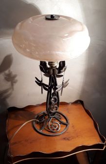 grande lampe art deco  aux libelules  