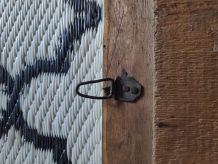 miroir ancien au mercure cadre en bois peint 