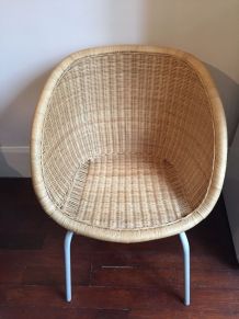 Fauteuil en Osier vintage