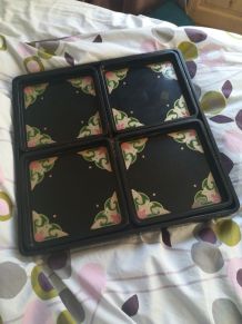 Plateau en bois peint