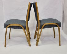 Set de 2 chaises Bow Wood 1950 édition Steiner