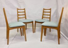 Set de 4 chaises scandinave année 50 restaurées tissu éditio