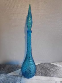 carafe italienne empoli bleu clair avec bouchon flamme