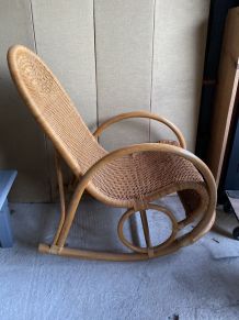 Rocking-chair chair en rotin  osier