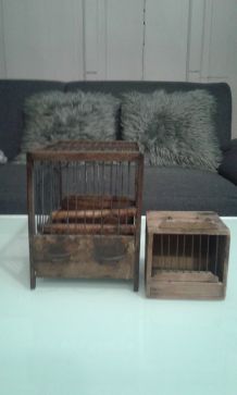 Cage en bois Art populaire 