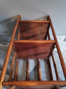 étagère rotin 3 tablettes des années 70