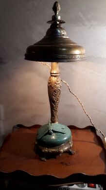 lampe art nouveau poterie  signee 