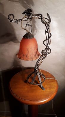 lampe fer forge art nouveau  brandt ,1900 