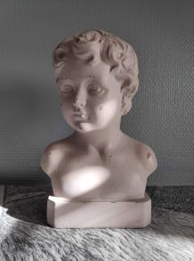 buste enfant en plâtre des années 80