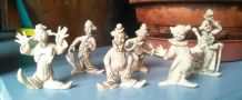 6 figurines clown - Made in Hong Kong - Années 70