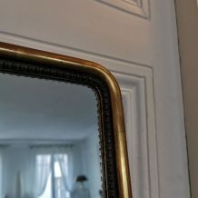 Miroir bois doré 19 ème perles d'eau