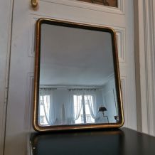 Miroir bois doré 19 ème perles d'eau