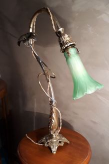 grande lampe art nouveau laiton et bronze
