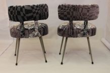 Paire de chaises Pelfran années 70 tissu Sonia Rykiel