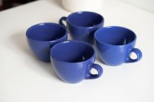 Lot de 4 tasses à café bleues
