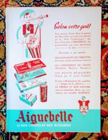 Ancien protège-cahier publicitaire " Chocolat Aiguebelle"