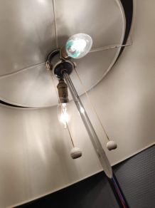 lampadaire liseuse Monix ,pied noir, structure métal chromé