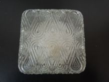 Plafonnier carré en verre vintage