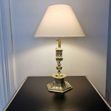 Lampe aux armoiries anglaises en laiton 