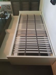 Cadre lit avec rangement, blanc, 90x200 cm grands tiroirs