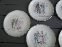lot 6 assiettes parlantes XIXe siècle(vendues à Drouot)