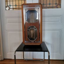 Vitrine horloge bois et verre 