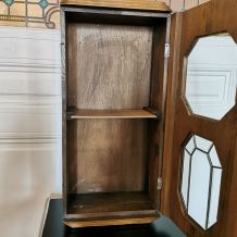 Vitrine horloge bois et verre 