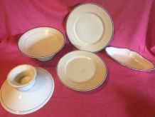 liseré bleu de limoges divers plats