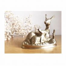 Statuette biche et son faon laiton 