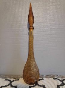 carafe italienne ambrée avecbouchon flamme