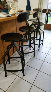 Lot de 4 chaises bar métal