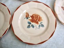 Set 6 assiettes plates Digoin Sarreguemines