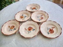 Set 6 assiettes creuses Digoin Sarreguemines