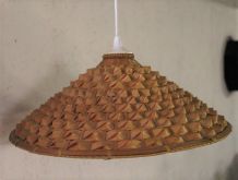 Suspension vintage en osier 