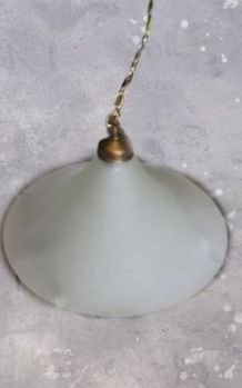 Lustre en verre dépolit vintage 