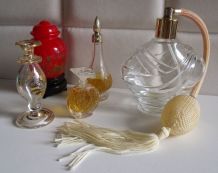 5 flacons  parfums vintage, AVON , AUBUSSON, vaporisateur