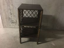 Etagère basse en rotin années 60