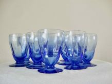 12 verres bleu myosotis