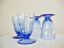 4 verres bleu myosotis