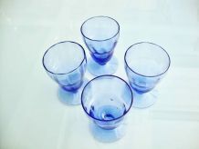 4 verres bleu myosotis