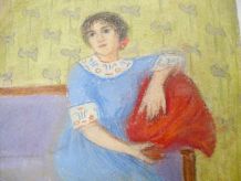 Tableau portrait jeune femme 1930