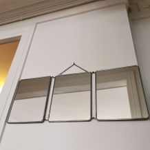 Miroir de barbier triptyque vintage 
