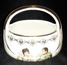 Panier bonbonnière Napoléon et Joséphine en porcelaine